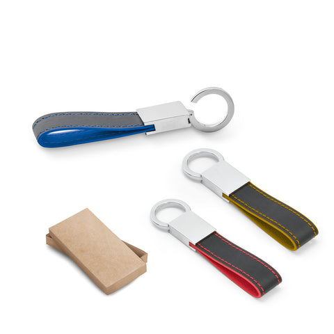 Chaveiro em sintético e metal com mosquetão giratório